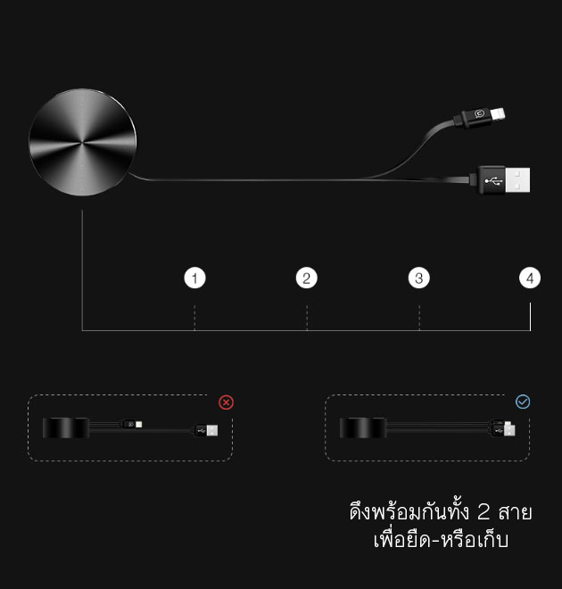 สายชาร์จ iPhone เก็บได้